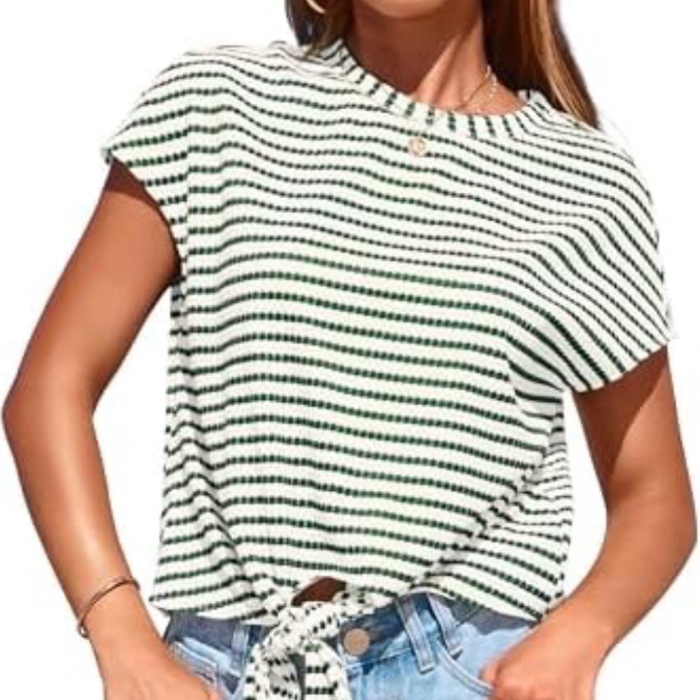 NWT PrettyGarden Cap Sleeve Crewneck Top Size XL